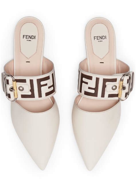 fendi mule white|fendi mules for sale.